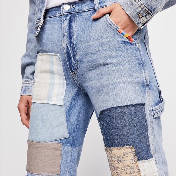 Free People Mellow Patched Boyfriend Jeans - Picture 2 of 5